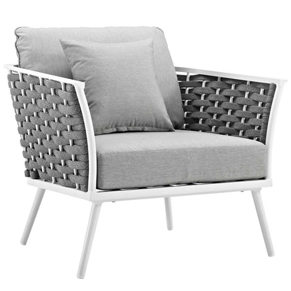 Modway Furniture Stance 2 Piece Outdoor Patio Aluminum Sectional Sofa Set by Modway - EEI-3164-WHI-GRY-SET