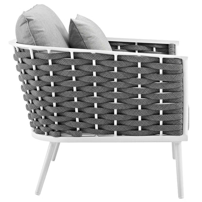 Modway Furniture Stance 2 Piece Outdoor Patio Aluminum Sectional Sofa Set by Modway - EEI-3164-WHI-GRY-SET