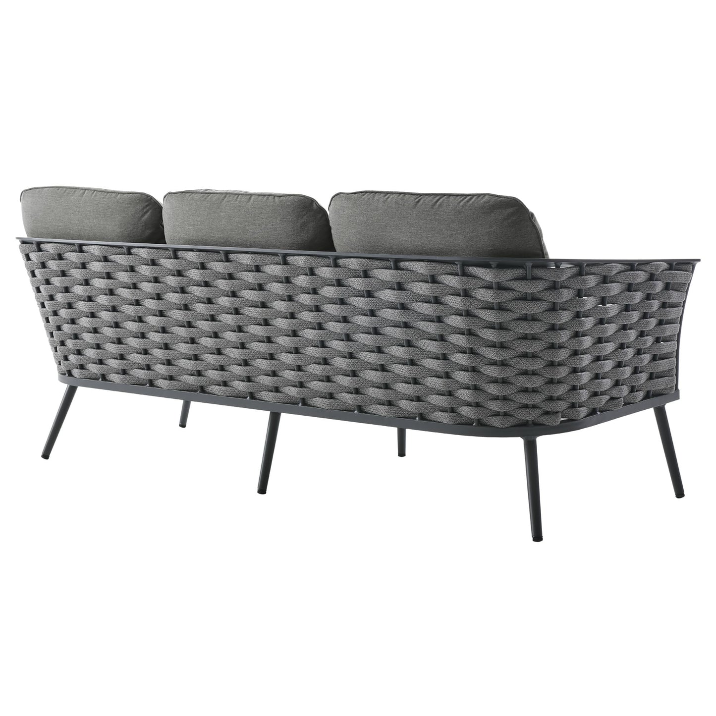 Modway Furniture Stance 4 Piece Outdoor Patio Aluminum Sectional Sofa Set by Modway - EEI-3167-WHI-GRY-SET