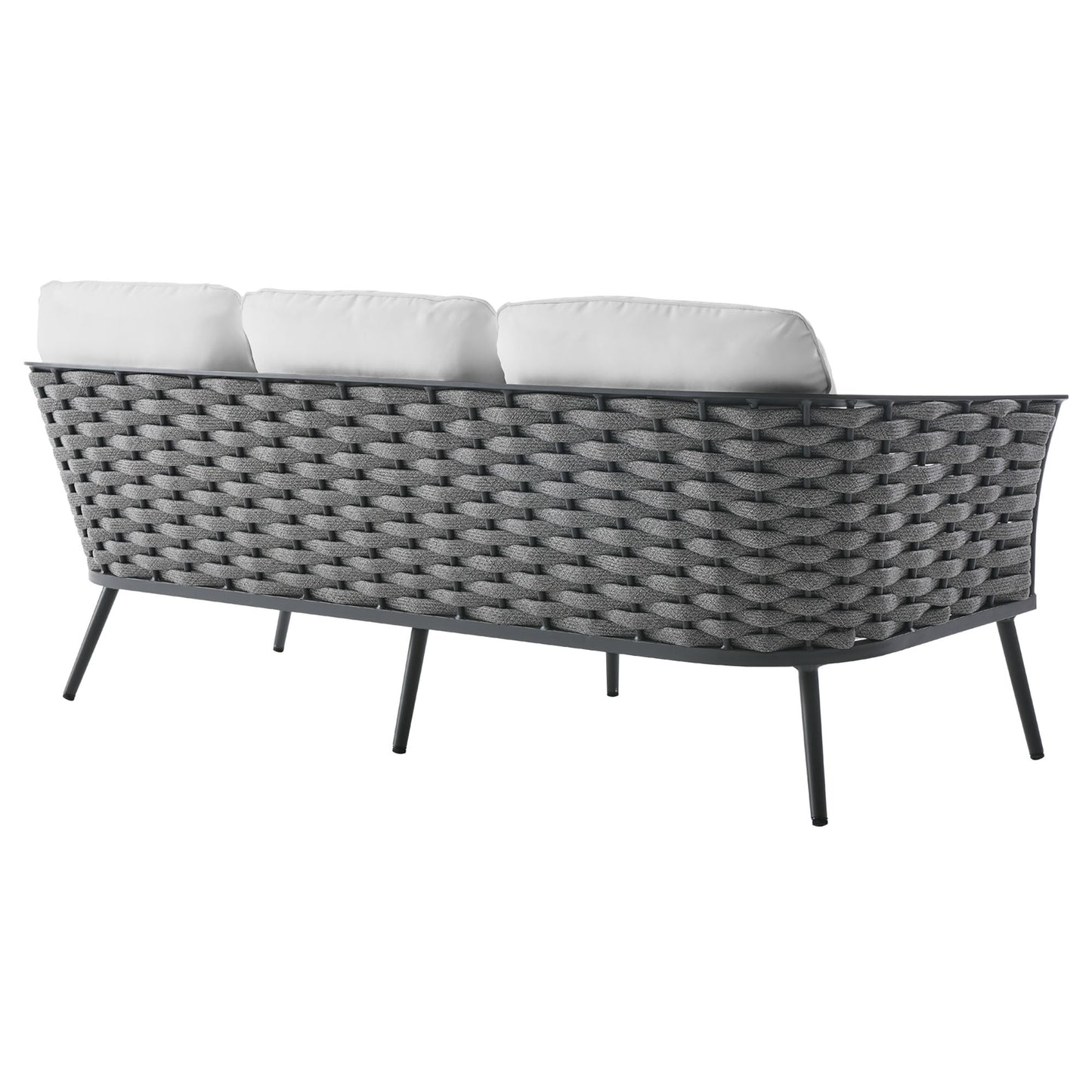 Modway Furniture Stance 4 Piece Outdoor Patio Aluminum Sectional Sofa Set by Modway - EEI-3167-WHI-GRY-SET