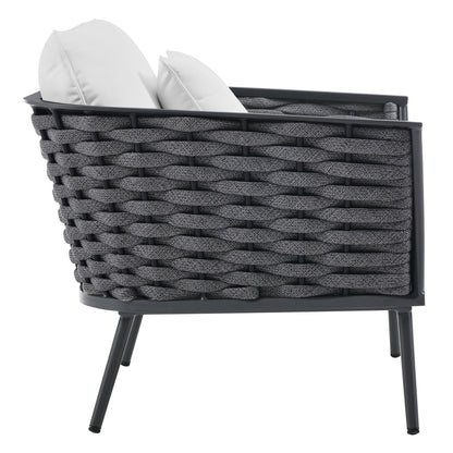 Modway Furniture Stance 4 Piece Outdoor Patio Aluminum Sectional Sofa Set by Modway - EEI-3167-WHI-GRY-SET