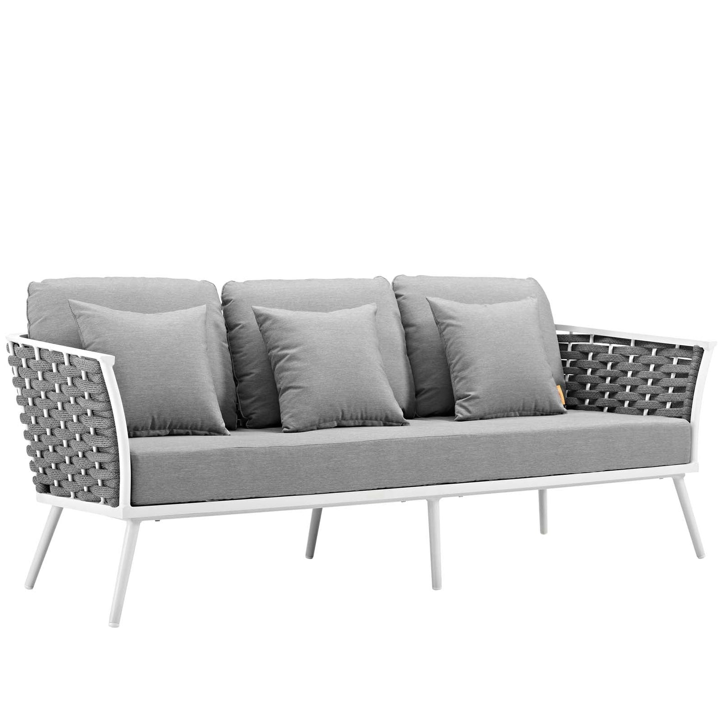 Modway Furniture Stance 4 Piece Outdoor Patio Aluminum Sectional Sofa Set by Modway - EEI-3167-WHI-GRY-SET