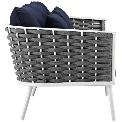 Modway Furniture Stance 4 Piece Outdoor Patio Aluminum Sectional Sofa Set by Modway - EEI-3167-WHI-GRY-SET