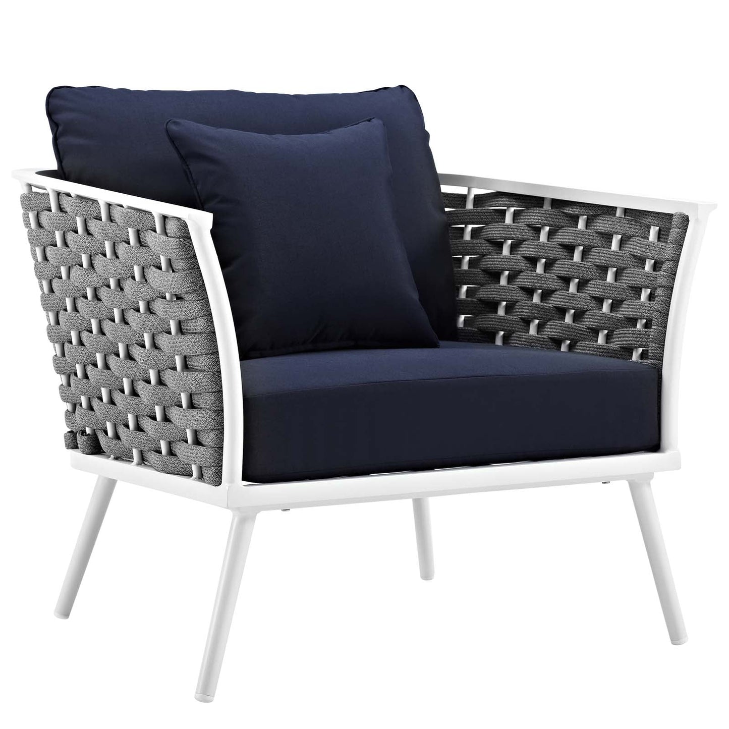 Modway Furniture Stance 4 Piece Outdoor Patio Aluminum Sectional Sofa Set by Modway - EEI-3167-WHI-GRY-SET