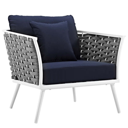 Modway Furniture Stance 4 Piece Outdoor Patio Aluminum Sectional Sofa Set by Modway - EEI-3167-WHI-GRY-SET