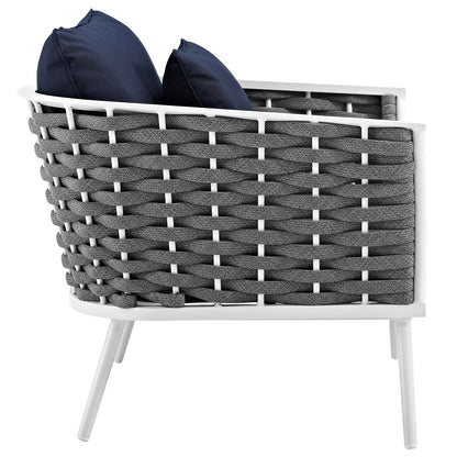 Modway Furniture Stance 4 Piece Outdoor Patio Aluminum Sectional Sofa Set by Modway - EEI-3167-WHI-GRY-SET