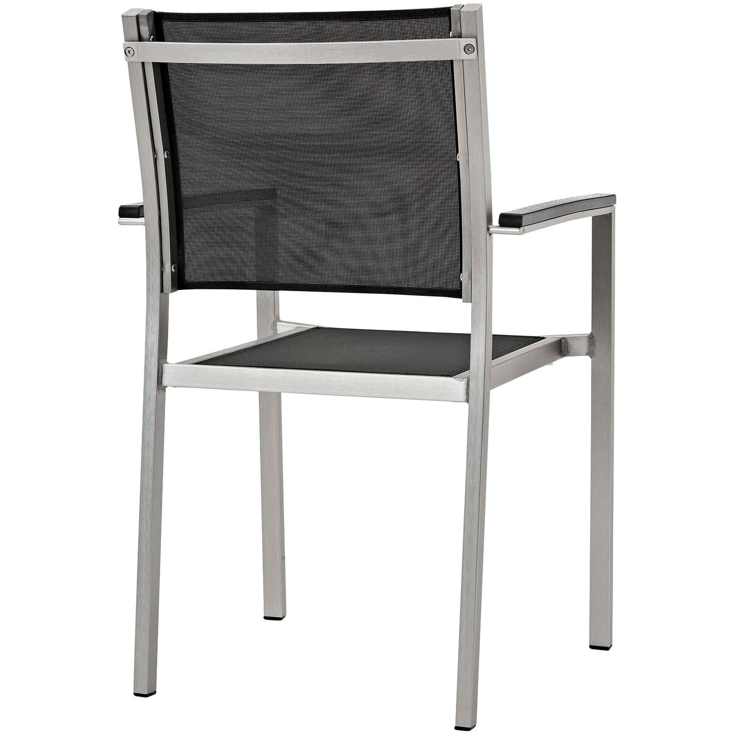 Modway Furniture Shore 7 Piece Outdoor Patio Aluminum Dining Set – EEI-3200-SLV-BLK-SET