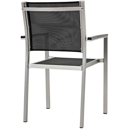 Modway Furniture Shore 7 Piece Outdoor Patio Aluminum Dining Set – EEI-3200-SLV-BLK-SET