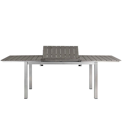 Modway Furniture Shore 7 Piece Outdoor Patio Aluminum Dining Set – EEI-3200-SLV-BLK-SET