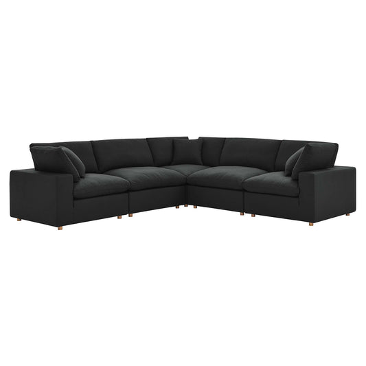 Modway Furniture Commix 5 Piece Down Filled Overstuffed Sectional Sofa by Modway - EEI-3359-BLK