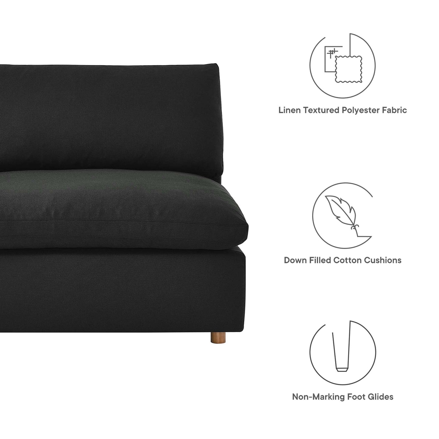Modway Furniture Commix 8-Piece Down Filled Overstuffed Sectional Sofa by Modway - EEI-3363-BLK