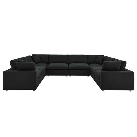 Modway Furniture Commix 8-Piece Down Filled Overstuffed Sectional Sofa by Modway - EEI-3363-BLK