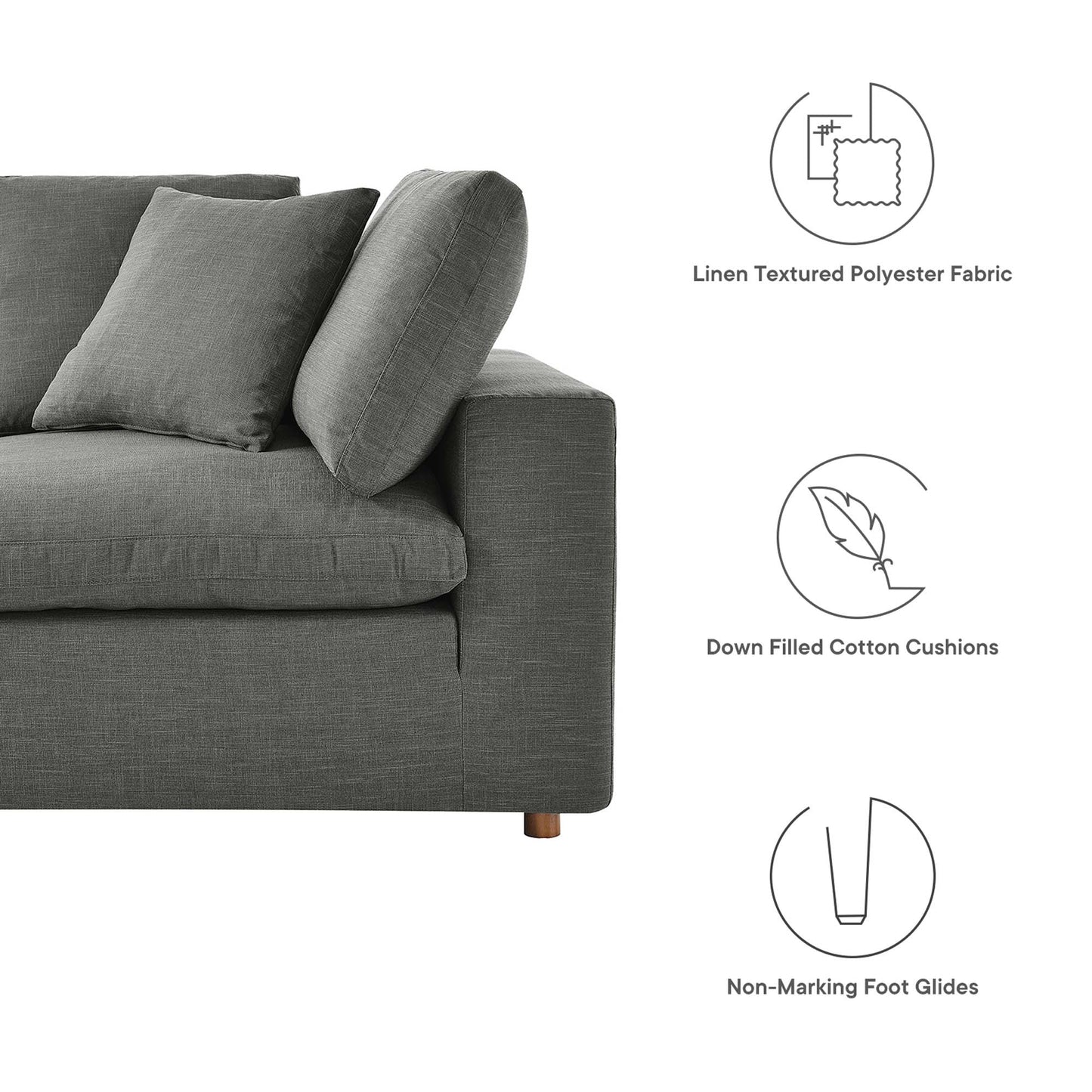 Modway Furniture Commix 8-Piece Down Filled Overstuffed Sectional Sofa by Modway - EEI-3363-BLK