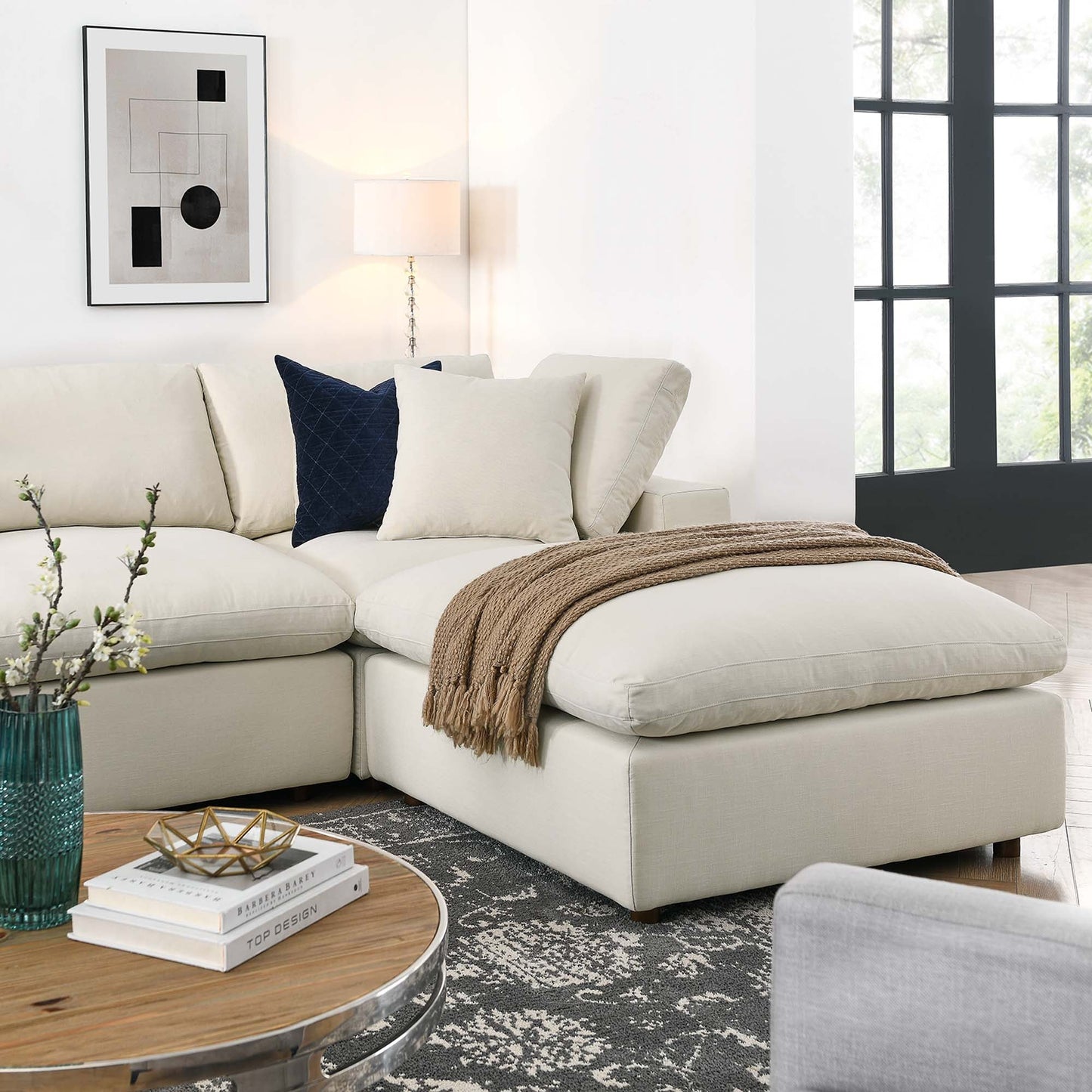 Modway Furniture Commix 7-Piece Down Filled Overstuffed Sectional Sofa by Modway - EEI-3364-BLK