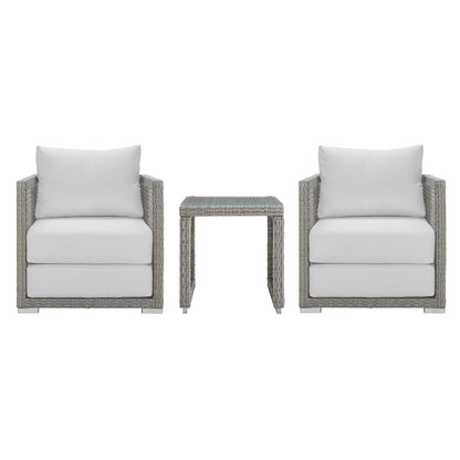 Modway Furniture Aura 3 Piece Outdoor Patio Wicker Rattan Set – EEI-3595-GRY-GRY-SET
