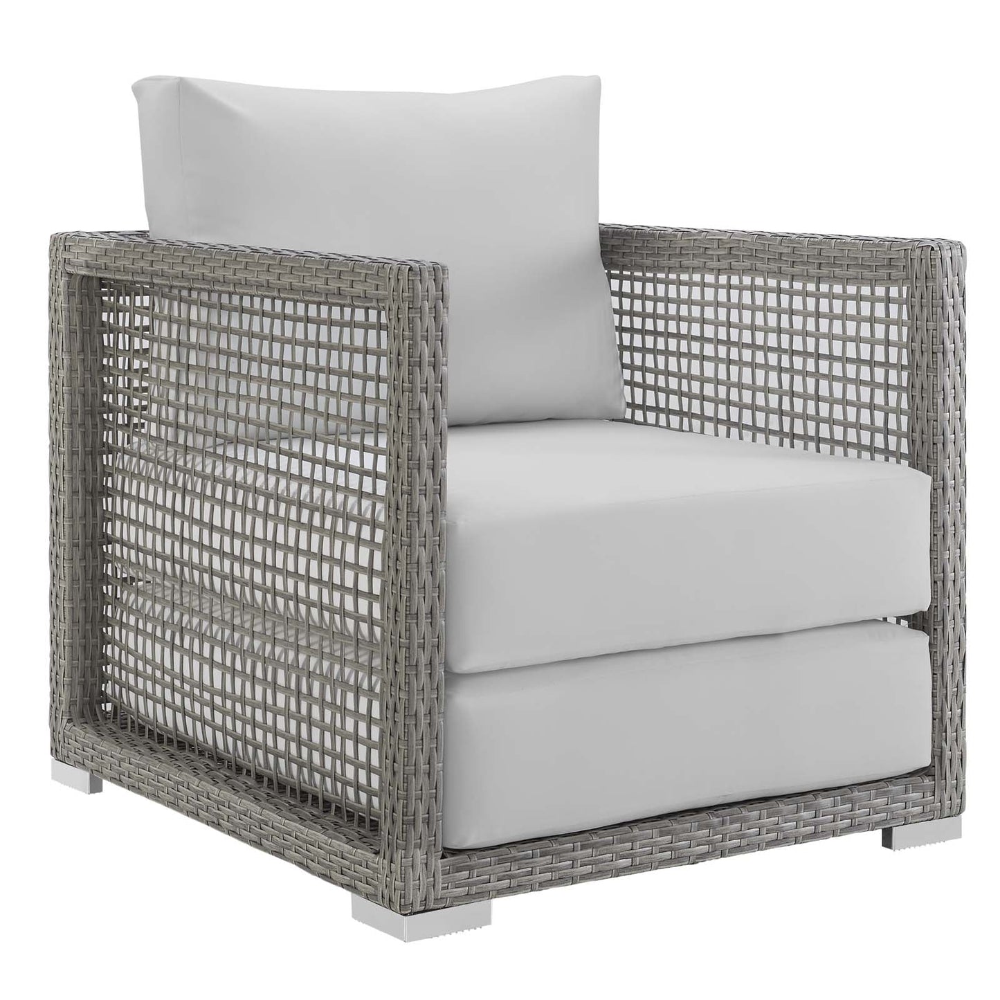 Modway Furniture Aura 3 Piece Outdoor Patio Wicker Rattan Set – EEI-3595-GRY-GRY-SET