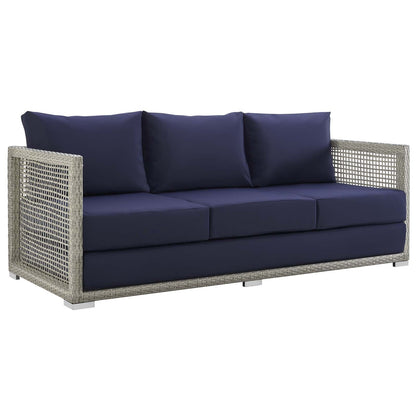 Modway Furniture Aura 3 Piece Outdoor Patio Wicker Rattan Set – EEI-3599-GRY-GRY-SET