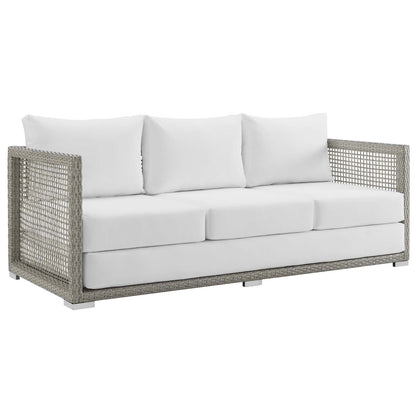 Modway Furniture Aura 3 Piece Outdoor Patio Wicker Rattan Set – EEI-3599-GRY-GRY-SET