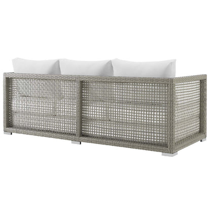 Modway Furniture Aura 3 Piece Outdoor Patio Wicker Rattan Set – EEI-3599-GRY-GRY-SET