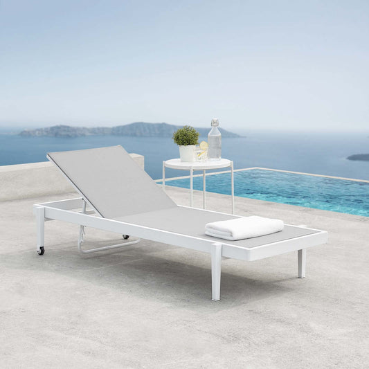 Modway Furniture Charleston Outdoor Patio Chaise Lounge Chair - EEI-3610-WHI-GRY