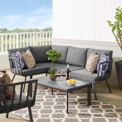 Modway Furniture Riverside 5 Piece Outdoor Patio Aluminum Set by Modway – EEI-3793-SLA-CHA