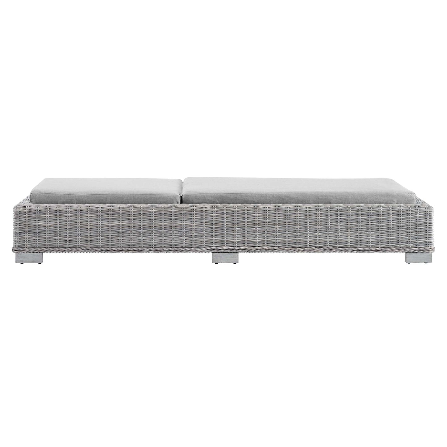 Modway Furniture Conway Sunbrella Outdoor Patio Wicker Rattan Chaise Lounge - EEI-3978-LGR-NAV