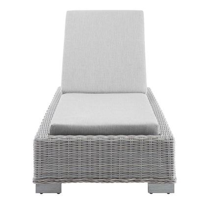 Modway Furniture Conway Sunbrella Outdoor Patio Wicker Rattan Chaise Lounge - EEI-3978-LGR-NAV