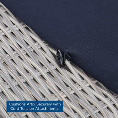 Modway Furniture Conway Sunbrella Outdoor Patio Wicker Rattan Chaise Lounge - EEI-3978-LGR-NAV