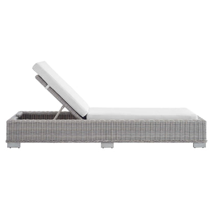 Modway Furniture Conway Sunbrella Outdoor Patio Wicker Rattan Chaise Lounge - EEI-3978-LGR-NAV