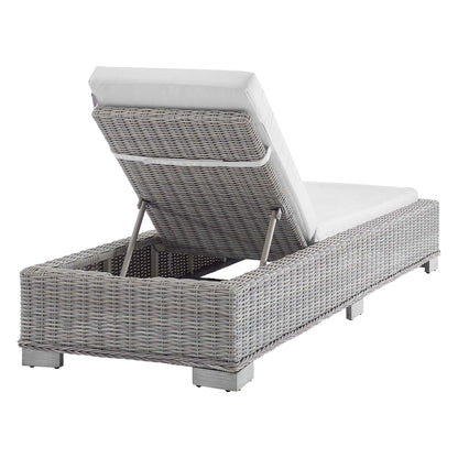 Modway Furniture Conway Sunbrella Outdoor Patio Wicker Rattan Chaise Lounge - EEI-3978-LGR-NAV