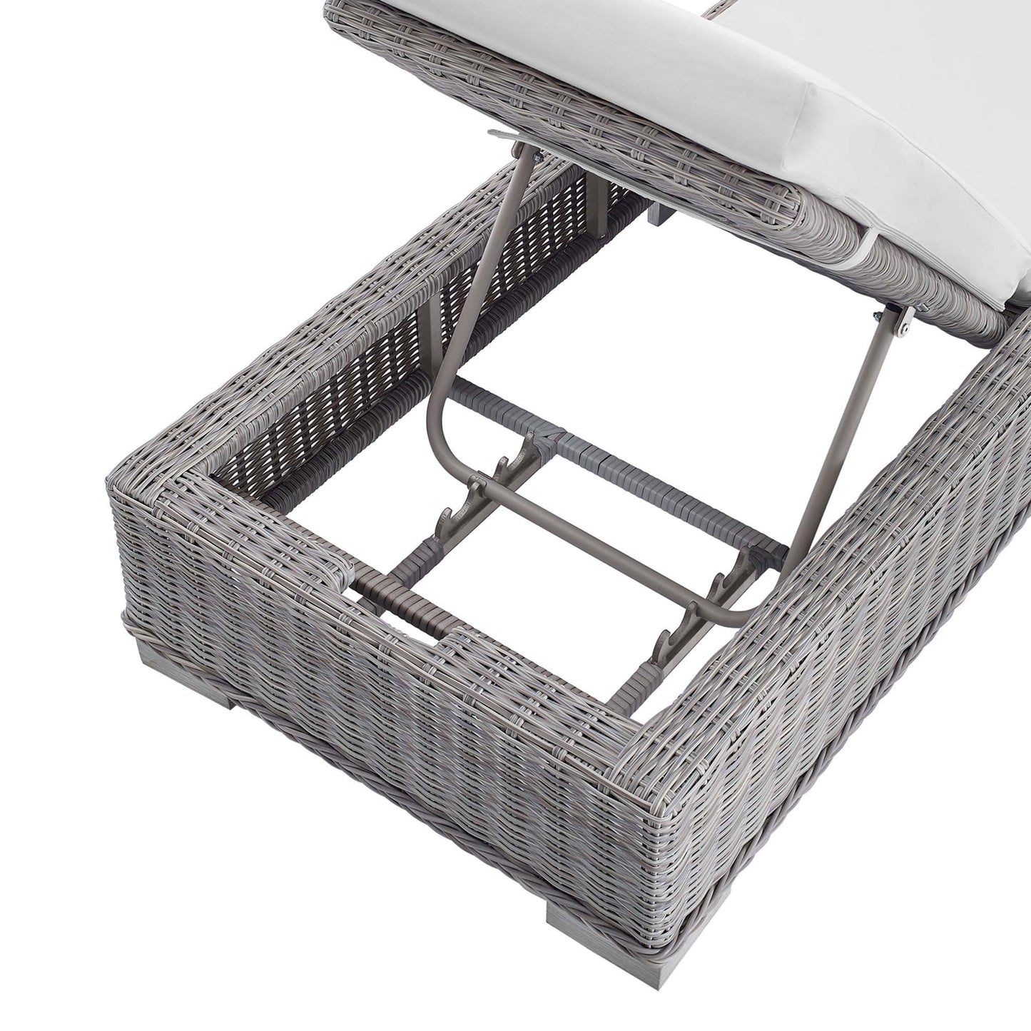 Modway Furniture Conway Sunbrella Outdoor Patio Wicker Rattan Chaise Lounge - EEI-3978-LGR-NAV