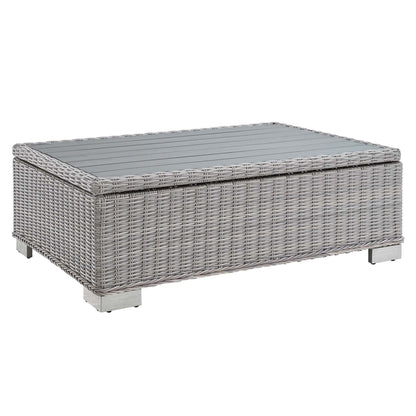 Modway furniture Conway 45" Outdoor Patio Wicker Rattan Coffee Table - EEI-3982-LGR