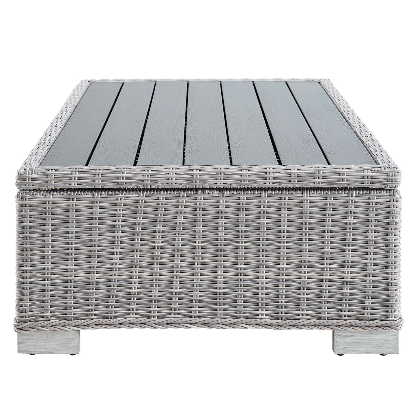 Modway furniture Conway 45" Outdoor Patio Wicker Rattan Coffee Table - EEI-3982-LGR