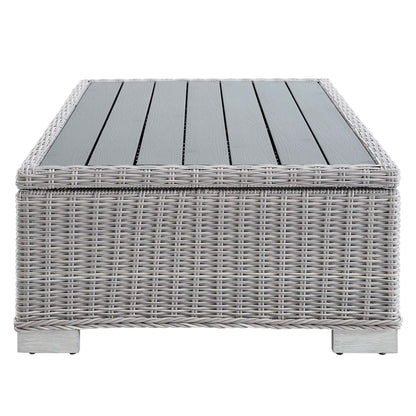 Modway furniture Conway 45" Outdoor Patio Wicker Rattan Coffee Table - EEI-3982-LGR