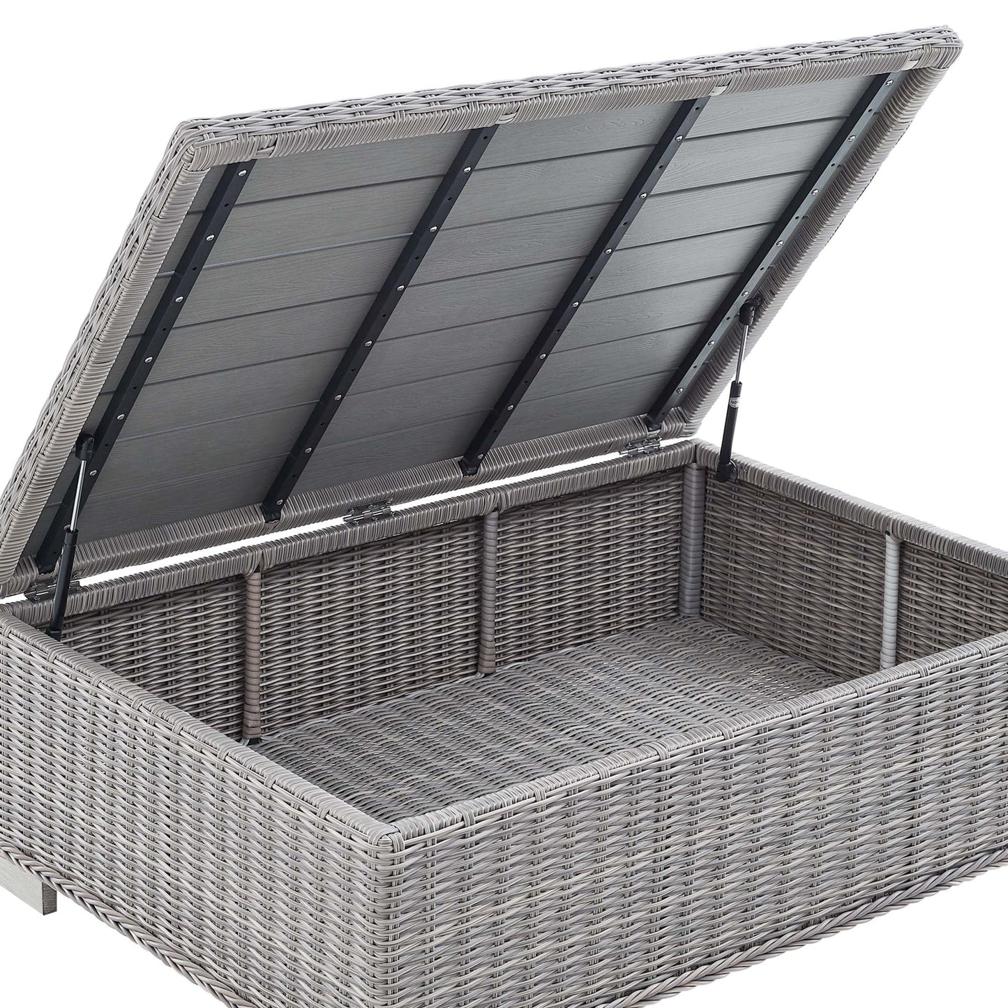 Modway furniture Conway 45" Outdoor Patio Wicker Rattan Coffee Table - EEI-3982-LGR