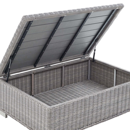 Modway furniture Conway 45" Outdoor Patio Wicker Rattan Coffee Table - EEI-3982-LGR