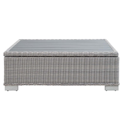 Modway furniture Conway 45" Outdoor Patio Wicker Rattan Coffee Table - EEI-3982-LGR