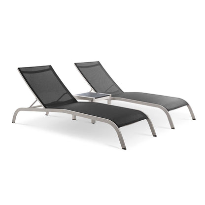 Modway Furniture Savannah 3 Piece Outdoor Patio Mesh Set - EEI-4006-BLK-SET