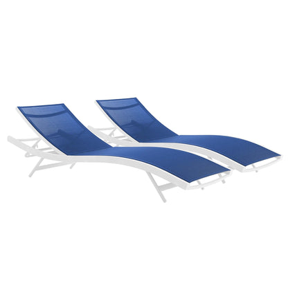 Modway Furniture Glimpse Outdoor Patio Mesh Chaise Lounge Set of 2 - EEI-4038-WHI-GRY