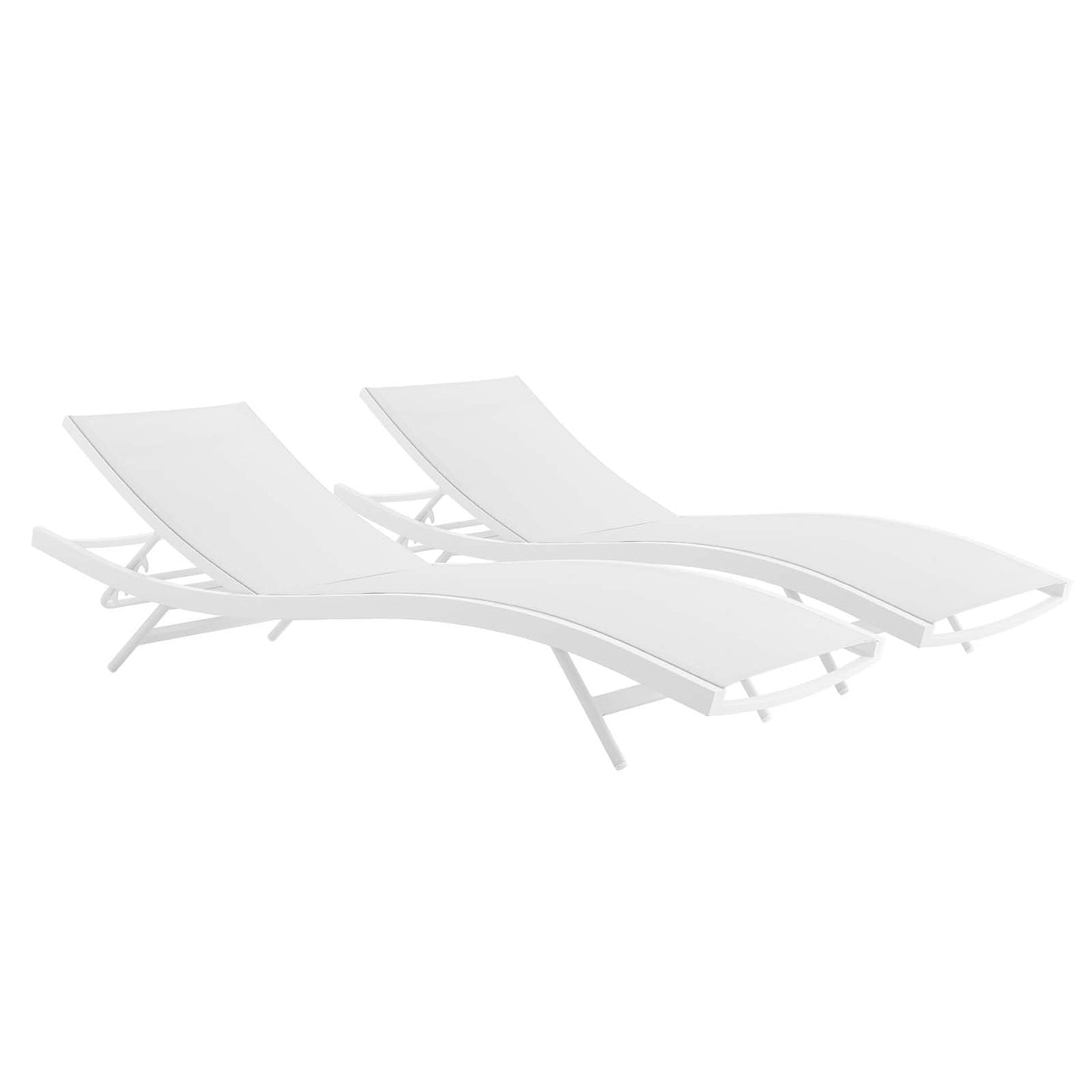 Modway Furniture Glimpse Outdoor Patio Mesh Chaise Lounge Set of 2 - EEI-4038-WHI-GRY