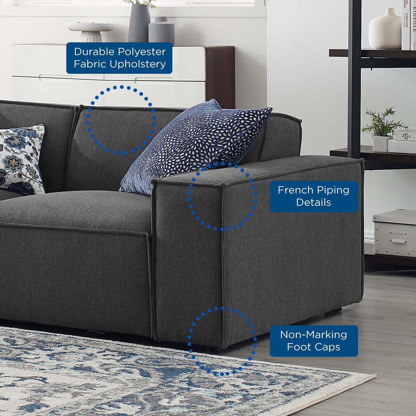 Modway furniture Restore 7-Piece Sectional Sofa - EEI-4120-CHA