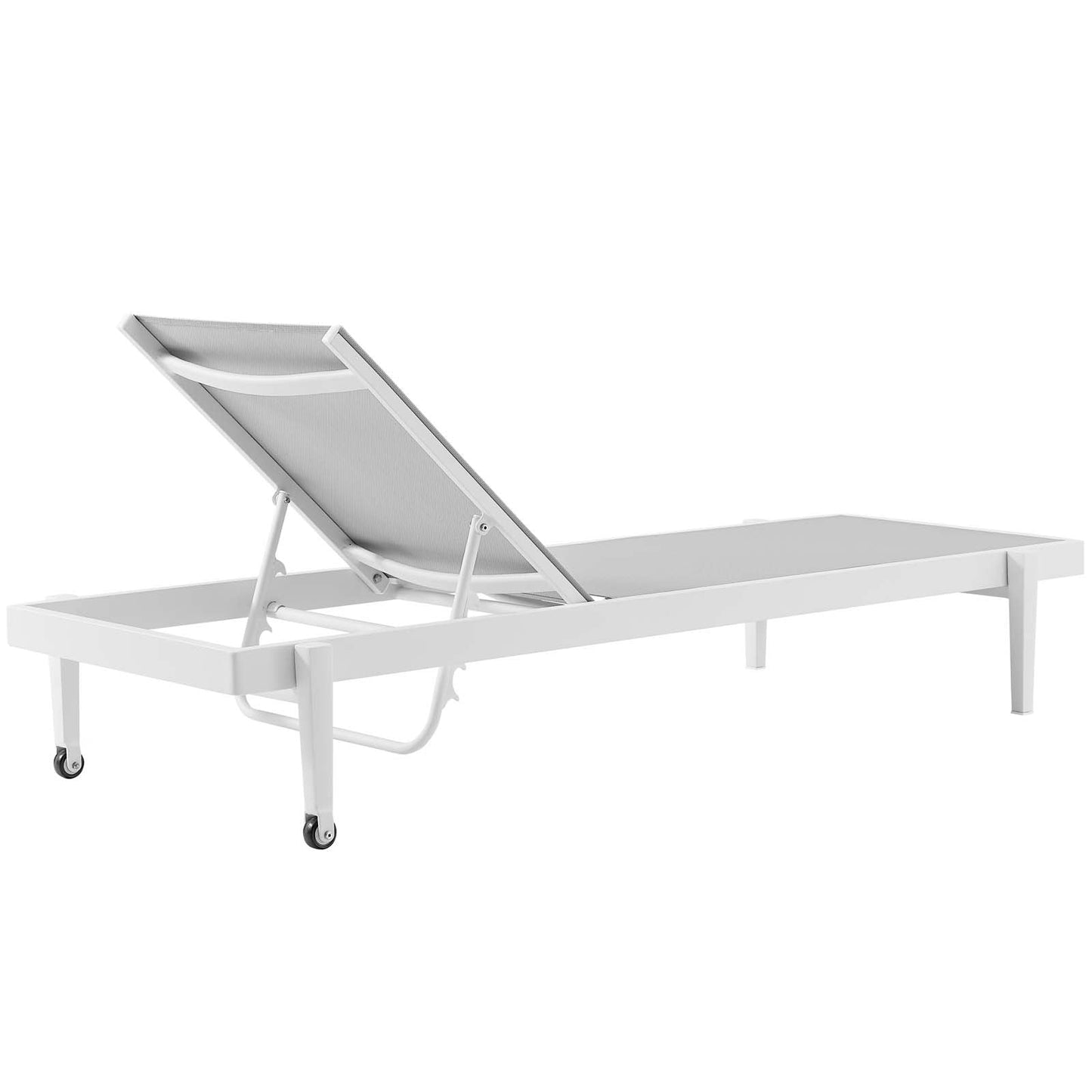 Modway Furniture Charleston Outdoor Patio Aluminum Chaise Lounge Chair Set of 2 - EEI-4204-WHI-GRY