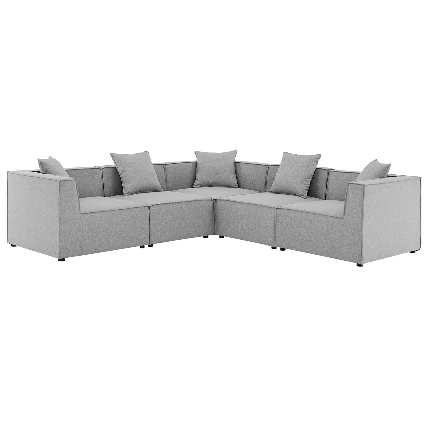 Modway Furniture Saybrook Outdoor Patio Upholstered 5-Piece Sectional Sofa by Modway – EEI-4384