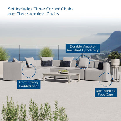 Modway Furniture Saybrook Outdoor Patio Upholstered 6-Piece Sectional Sofa by Modway – EEI-4385