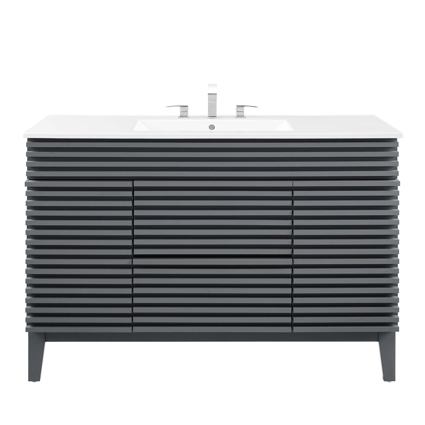 Modway furniture Render 48" Bathroom Vanity with White Basin Included - EEI-4439-WAL-WHI