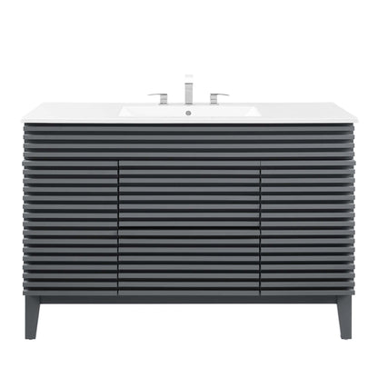 Modway furniture Render 48" Bathroom Vanity with White Basin Included - EEI-4439-WAL-WHI