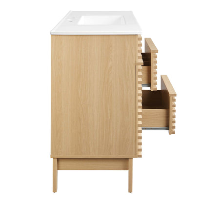 Modway furniture Render 48" Bathroom Vanity with White Basin Included - EEI-4439-WAL-WHI