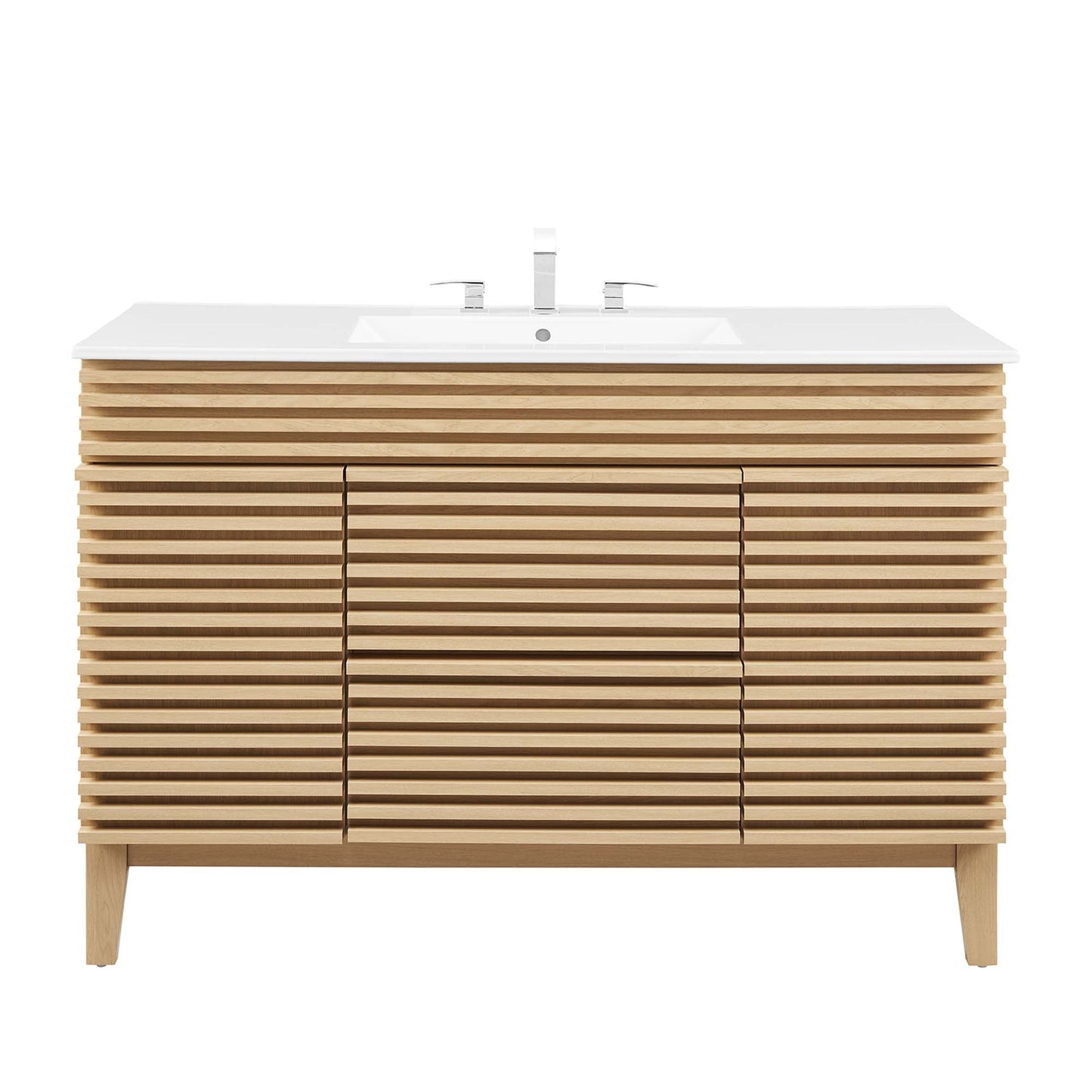 Modway furniture Render 48" Bathroom Vanity with White Basin Included - EEI-4439-WAL-WHI