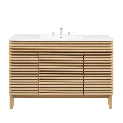 Modway furniture Render 48" Bathroom Vanity with White Basin Included - EEI-4439-WAL-WHI