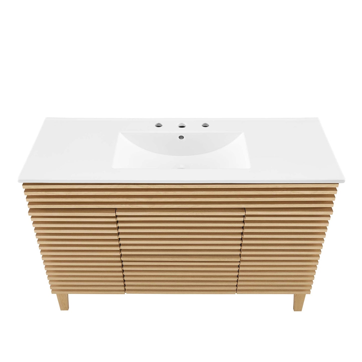 Modway furniture Render 48" Bathroom Vanity with White Basin Included - EEI-4439-WAL-WHI